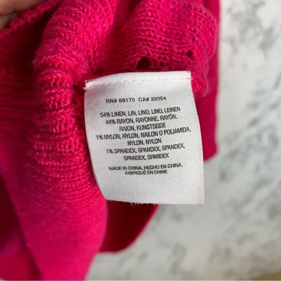 Anthropologie Mayfield Pink Linen Blend Sweater - Picture 3 of 8